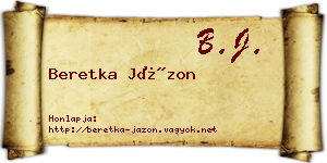 Beretka Jázon névjegykártya